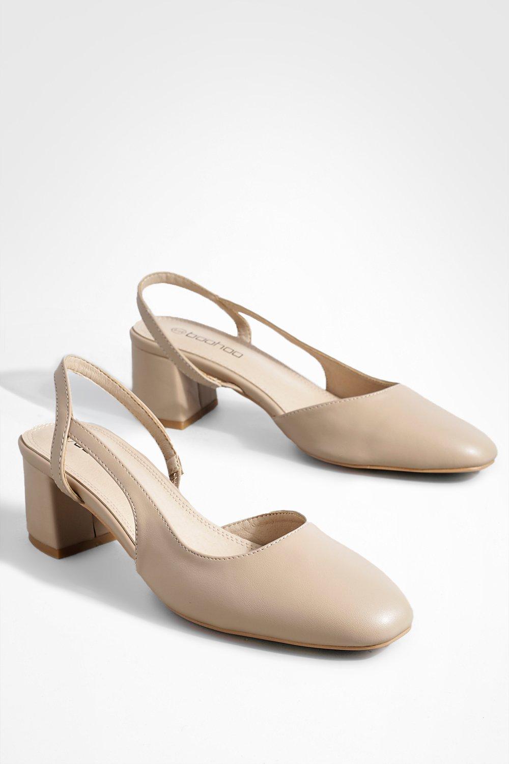 Low Block Heel Slingback Ballets boohoo