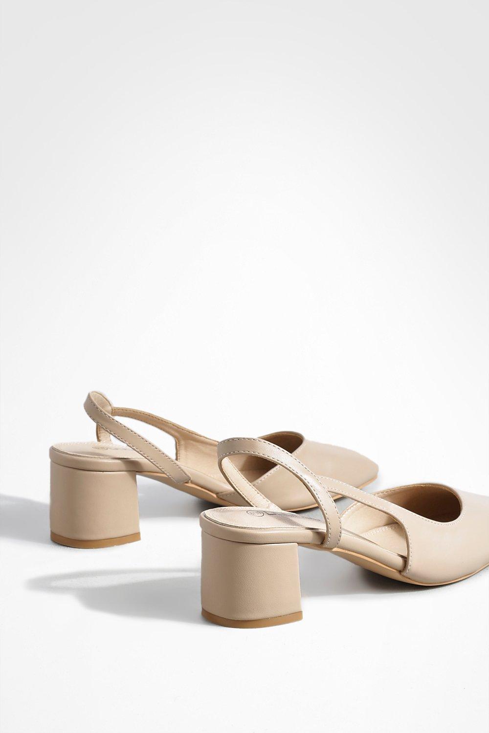 Nude slingback block store heel