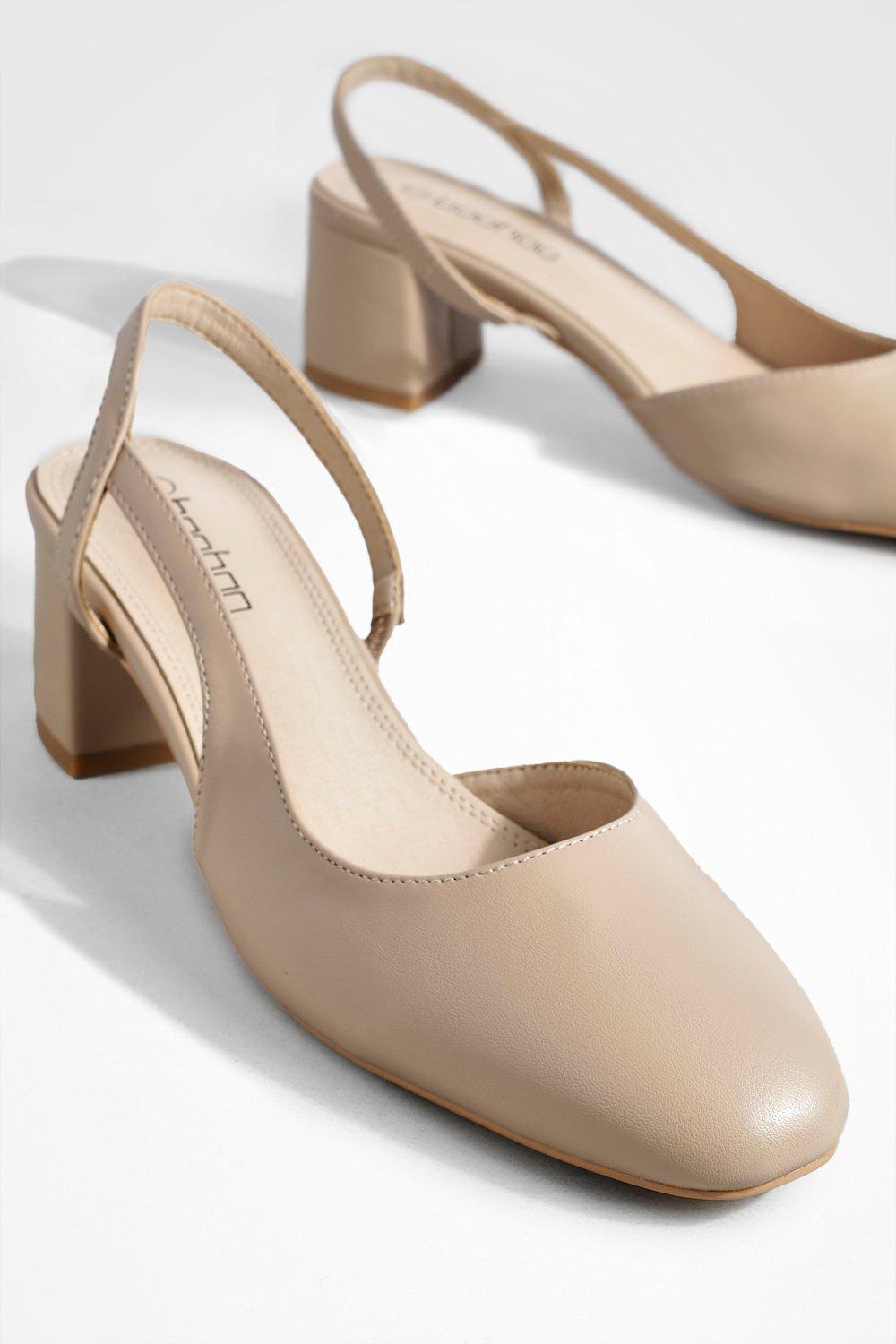 slingback low block heel