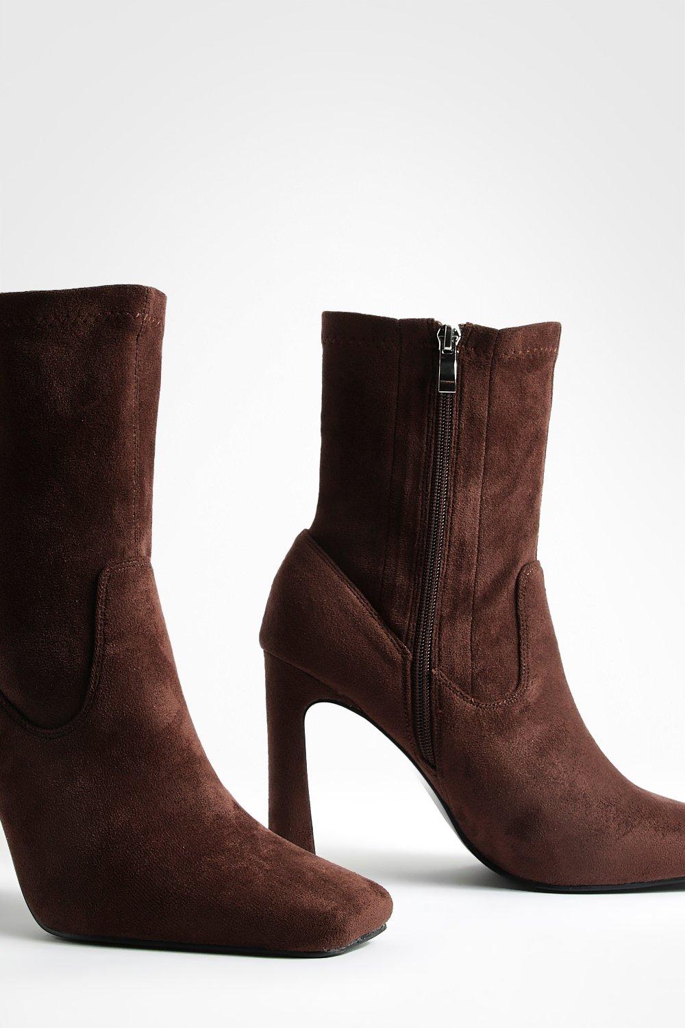 Flared hot sale heel bootie