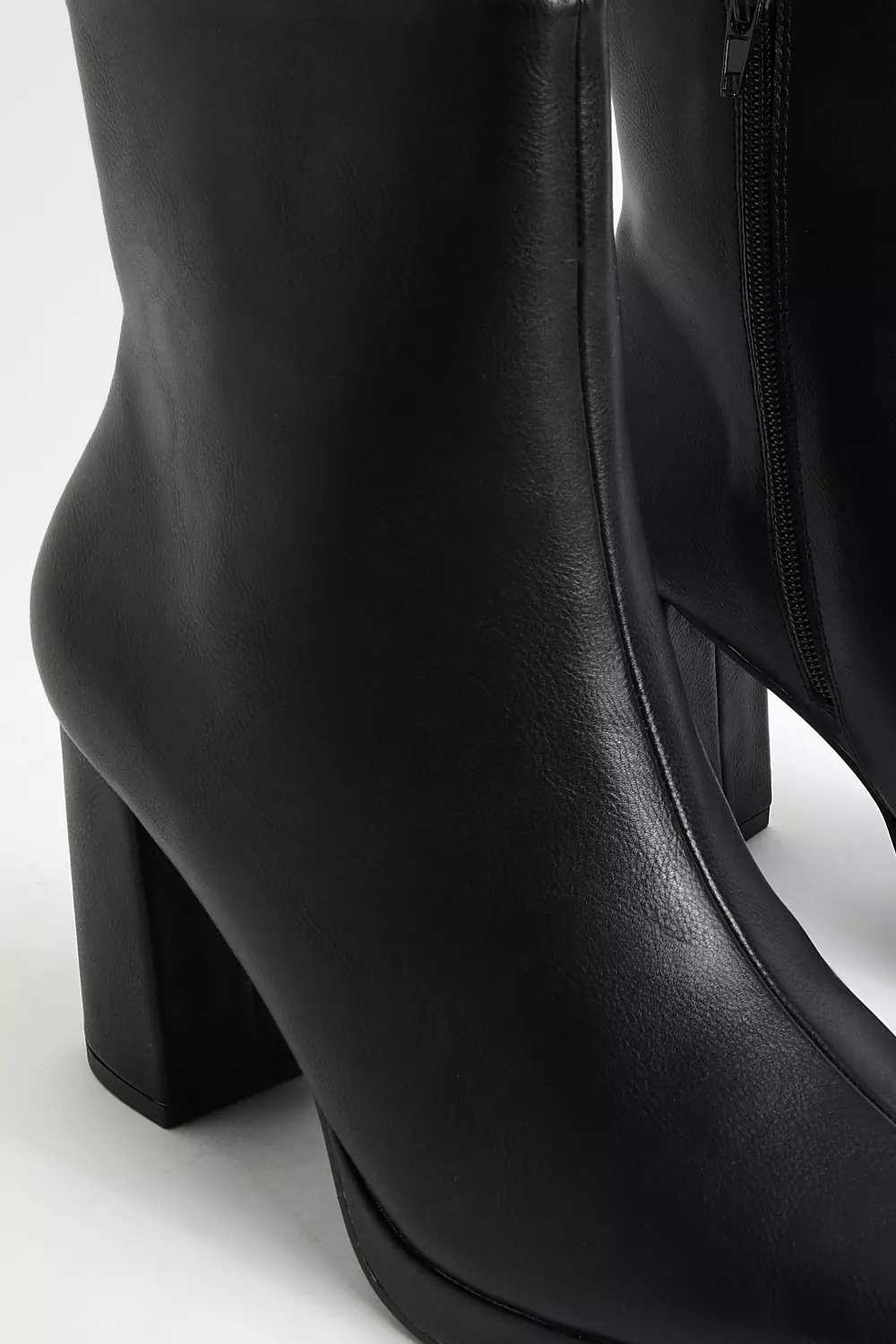 Black Platform Block Heel Ankle Boots alternative image
