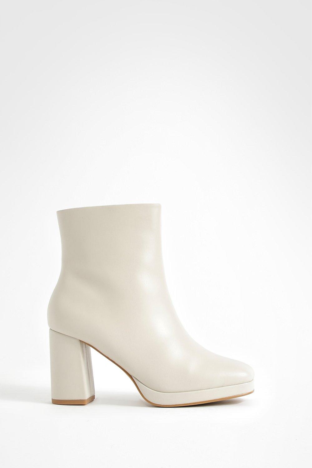 Boohoo white hot sale ankle boots