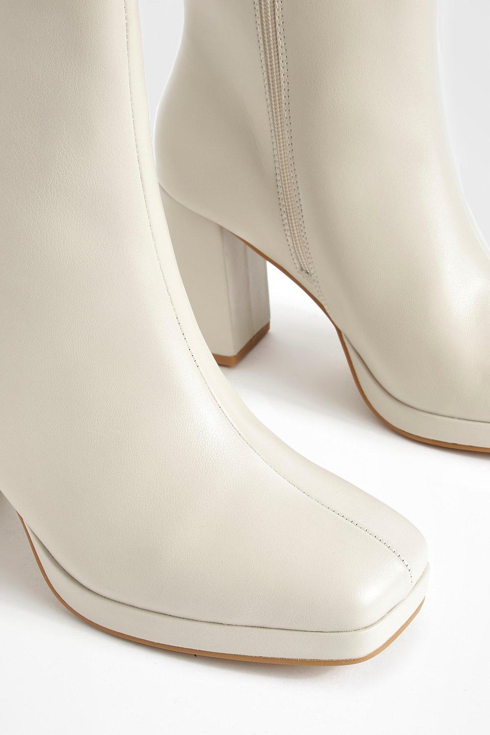 White ankle boots on sale boohoo