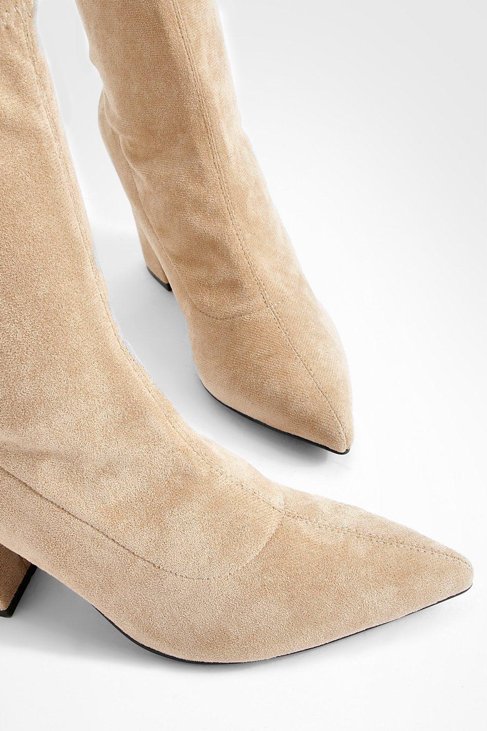 Suede best sale nude booties