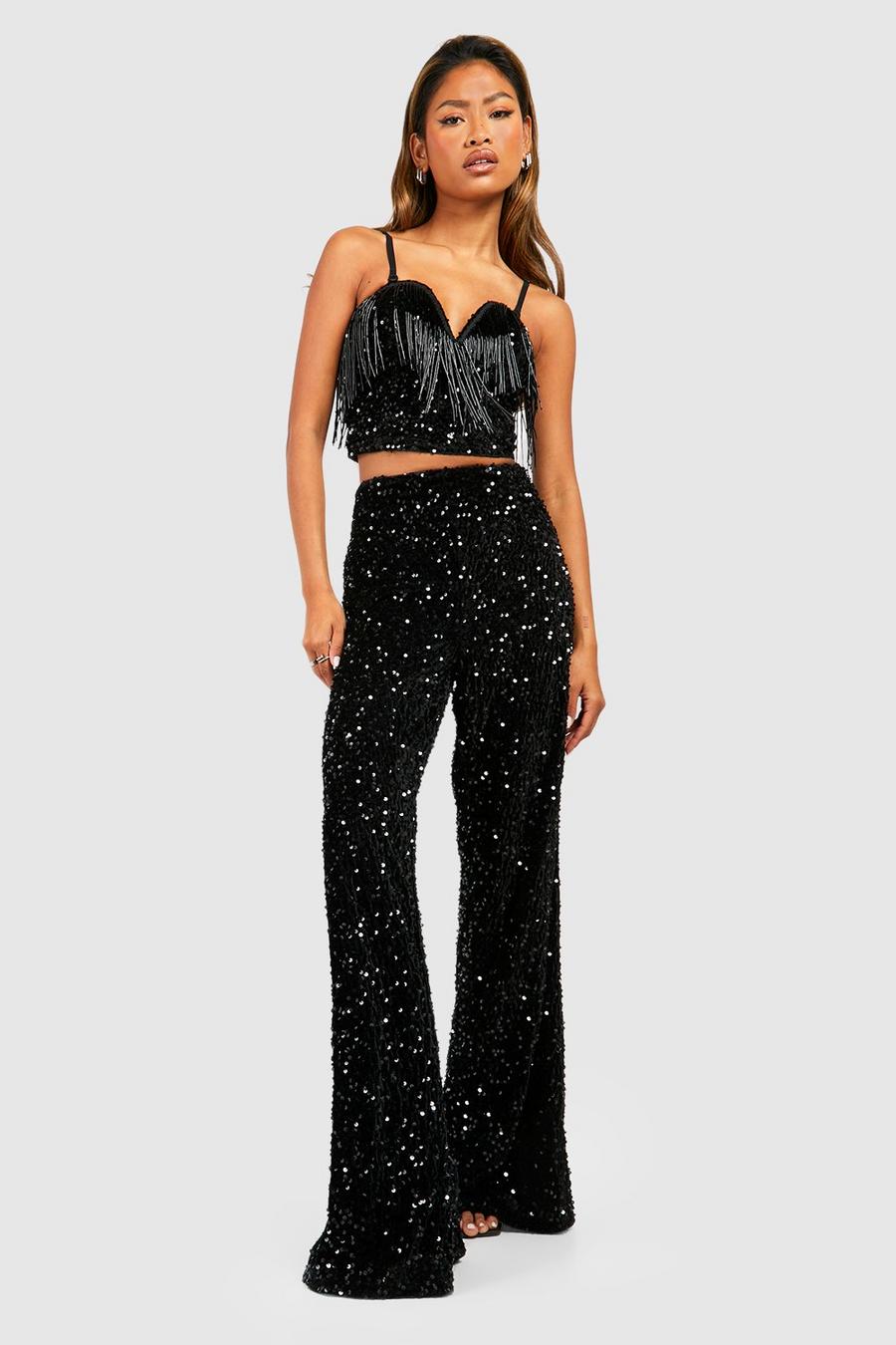 Chic Black Sequin Pants - All Bottoms