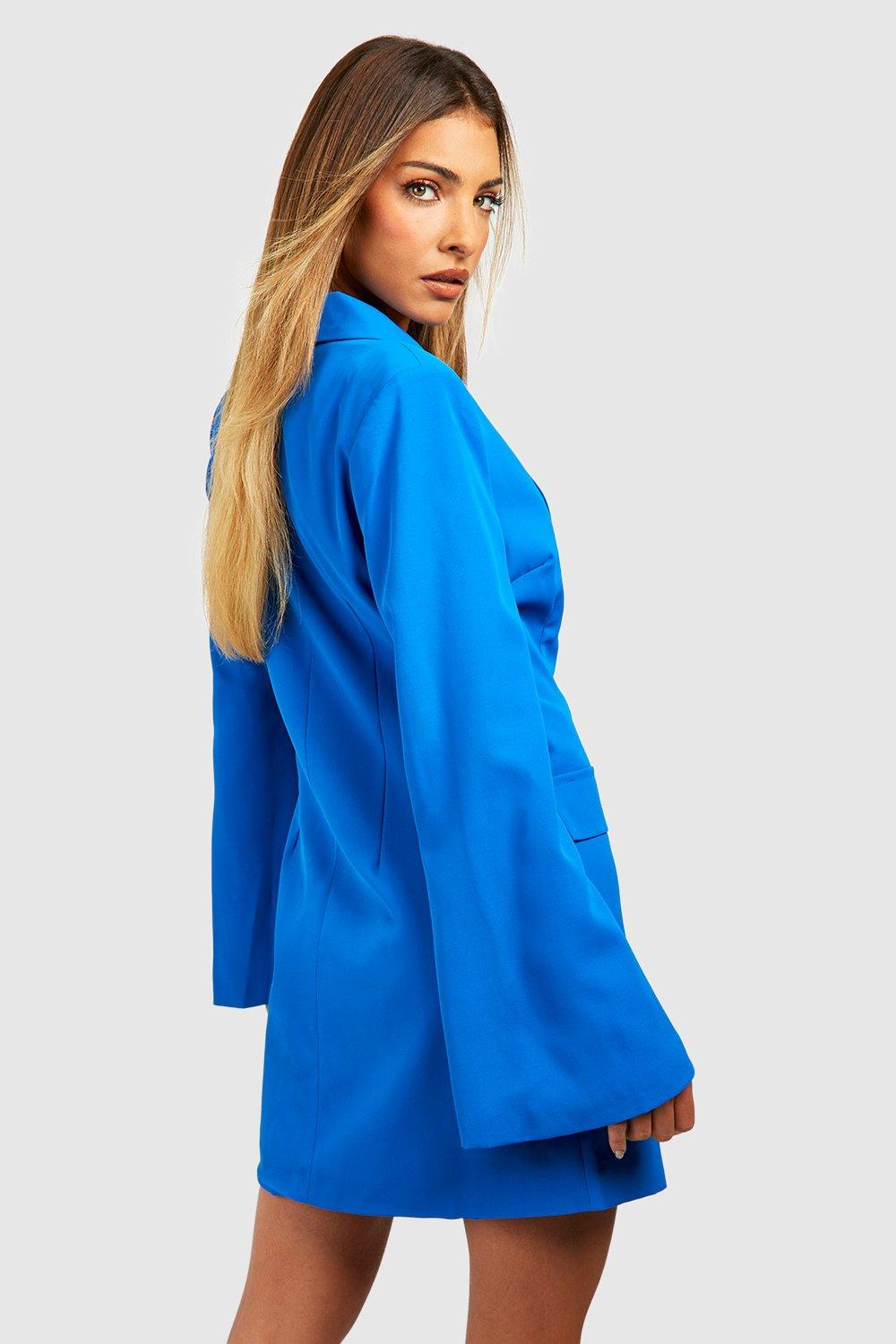 Boohoo blue shop blazer dress