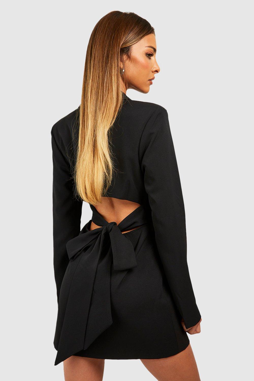 Black blazer dress boohoo shop