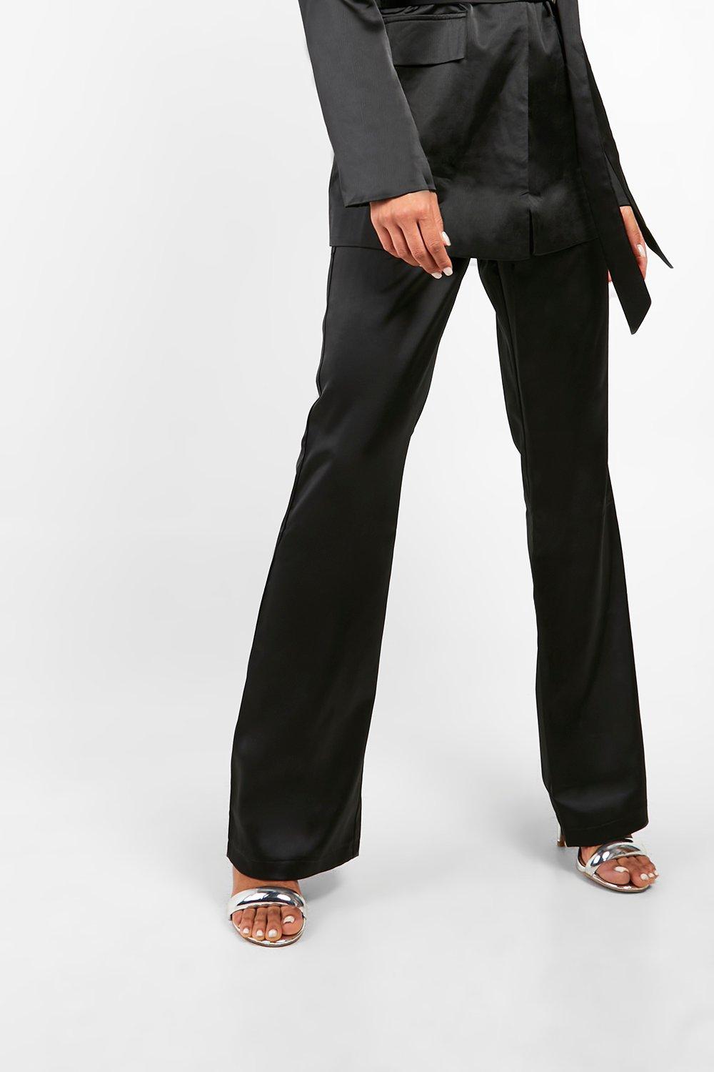 Matte Satin Fit & Flare Dress Pants