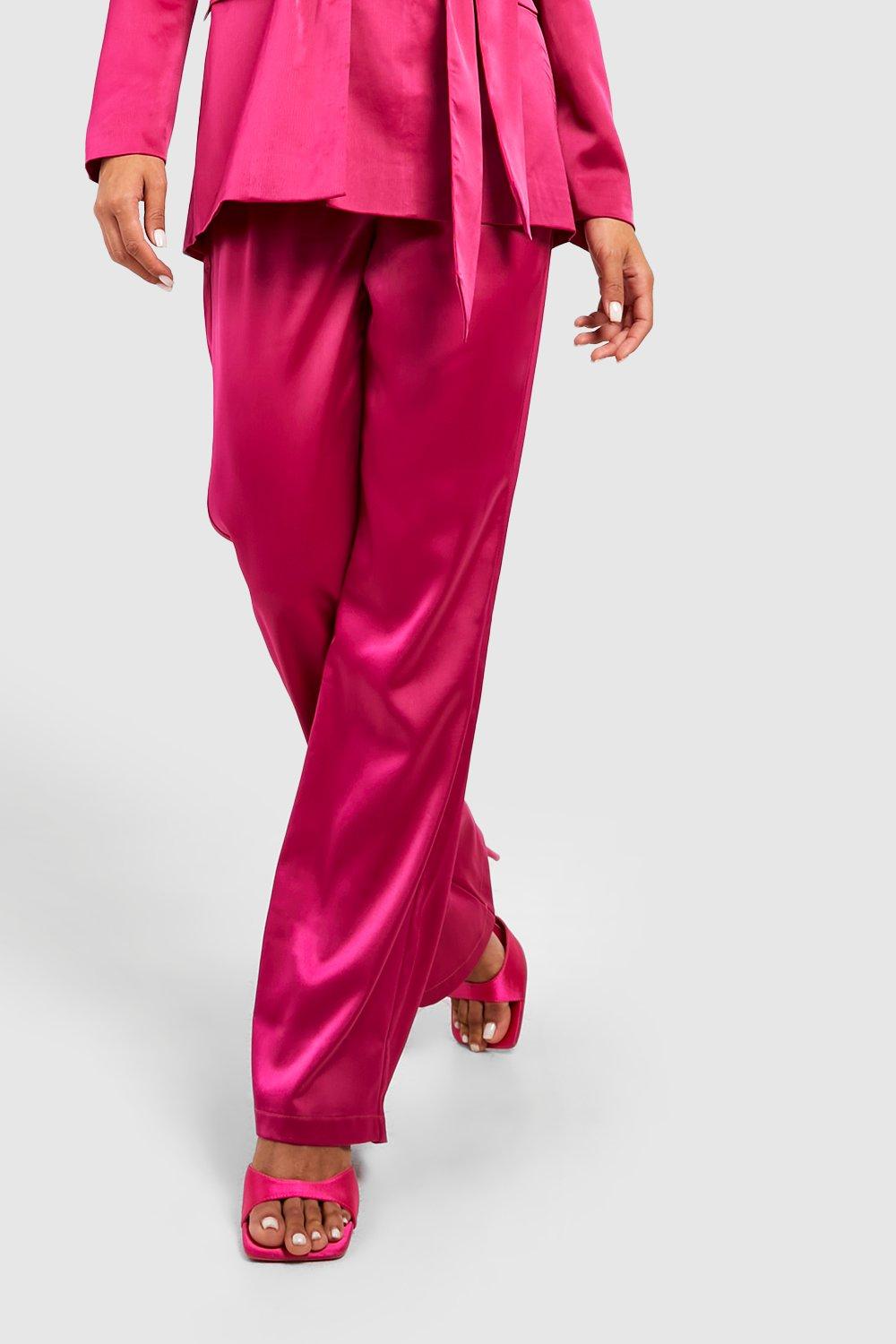 matte satin pants dress