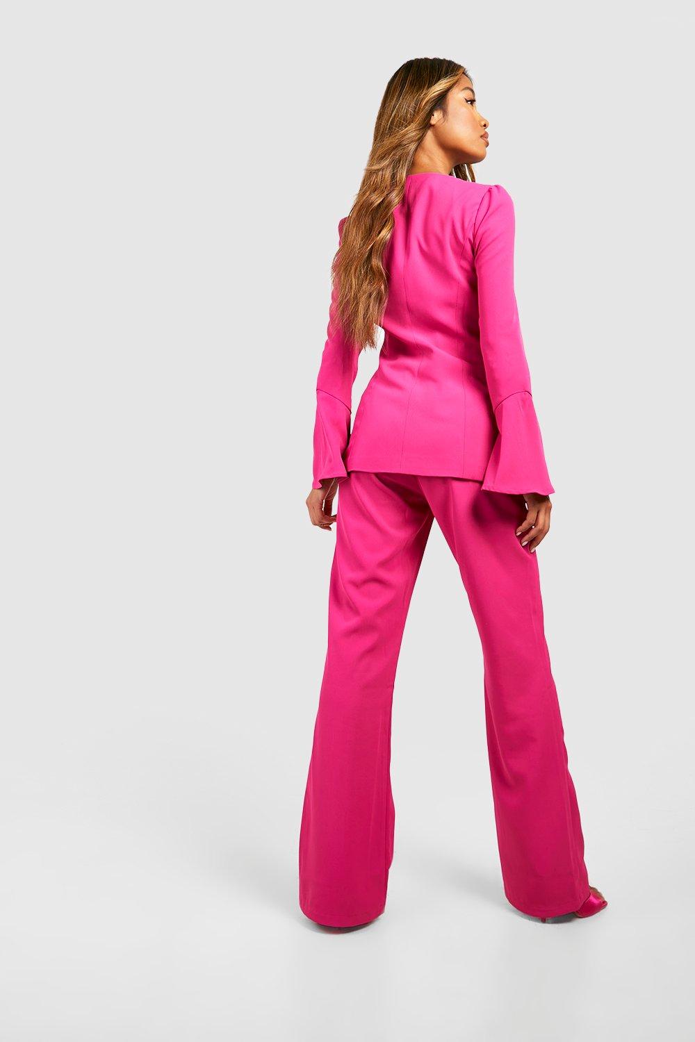 Pin Tuck Fit & Flare Tailored Trousers