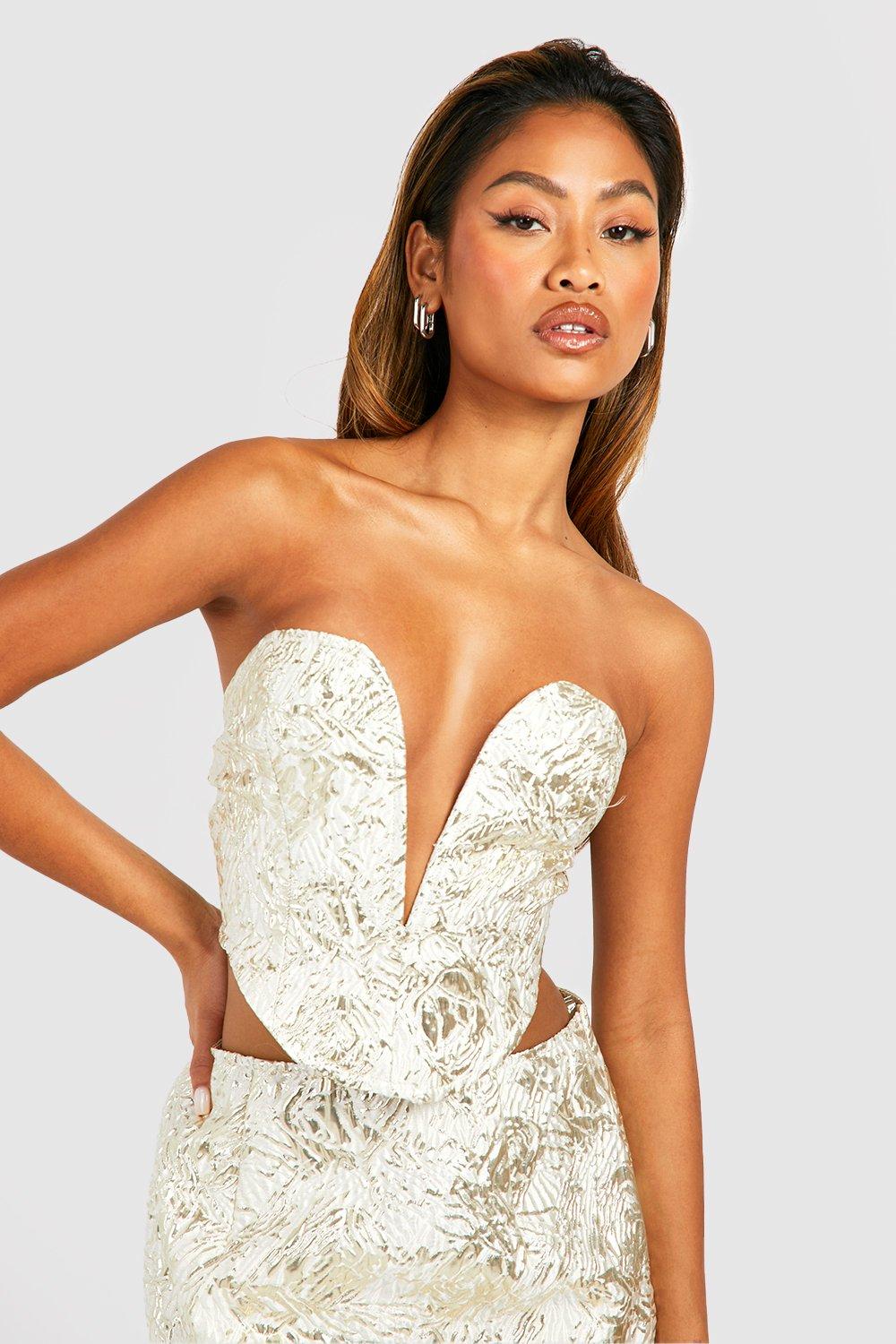 Jacquard Fitted Corset Bustier Dress