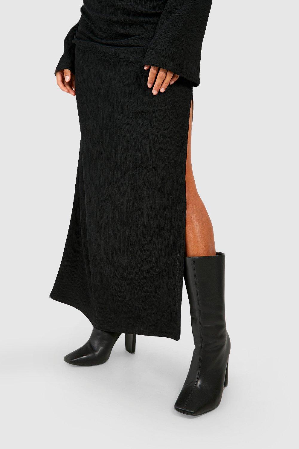 Petite Textured Ruched Flare Sleeve Maxi Dress