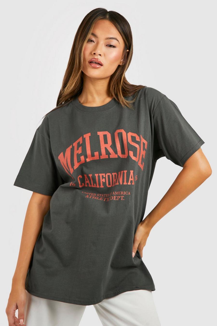 Charcoal grey Oversized Melrose Graphic T-Shirt