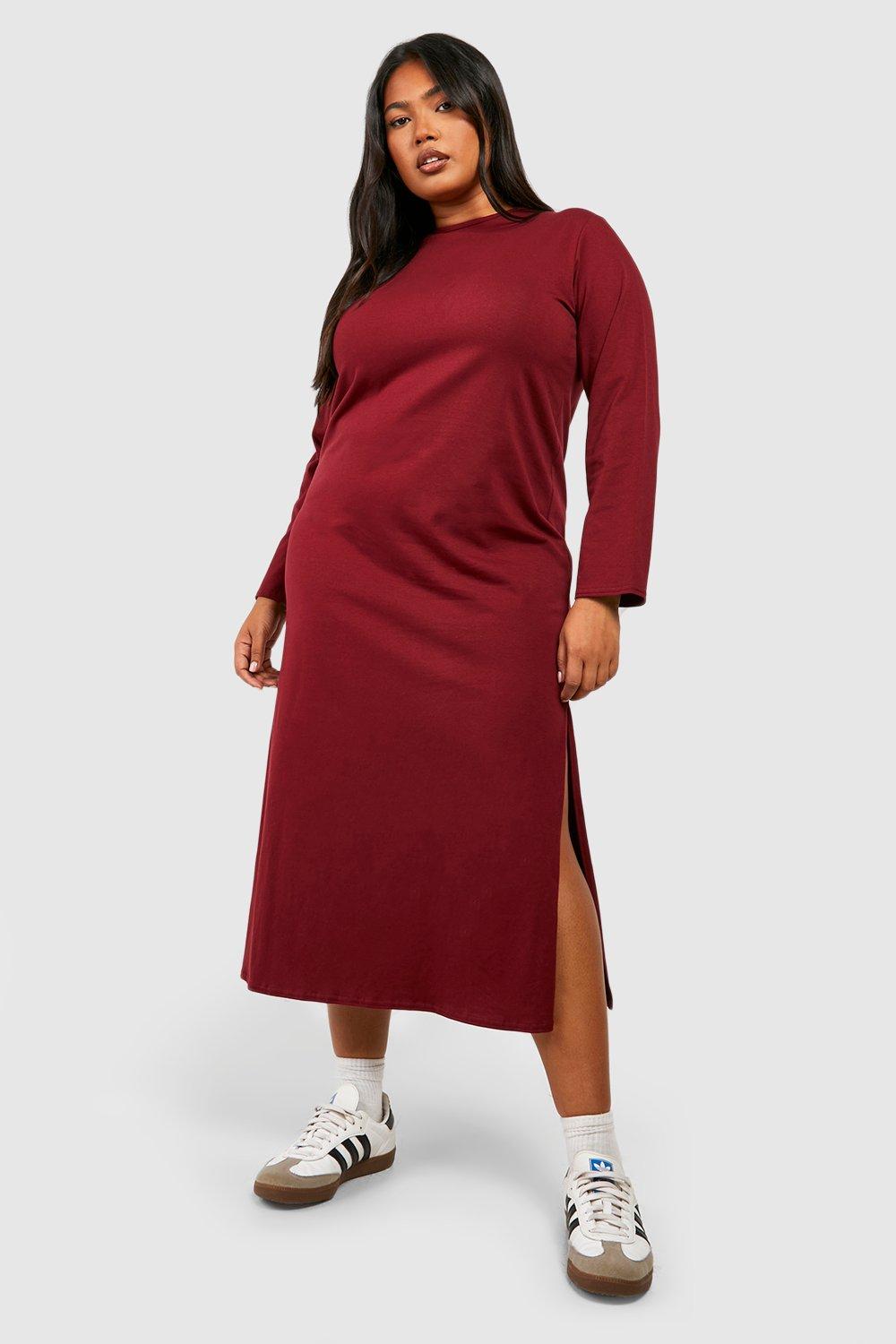 Split sleeve store dress plus size