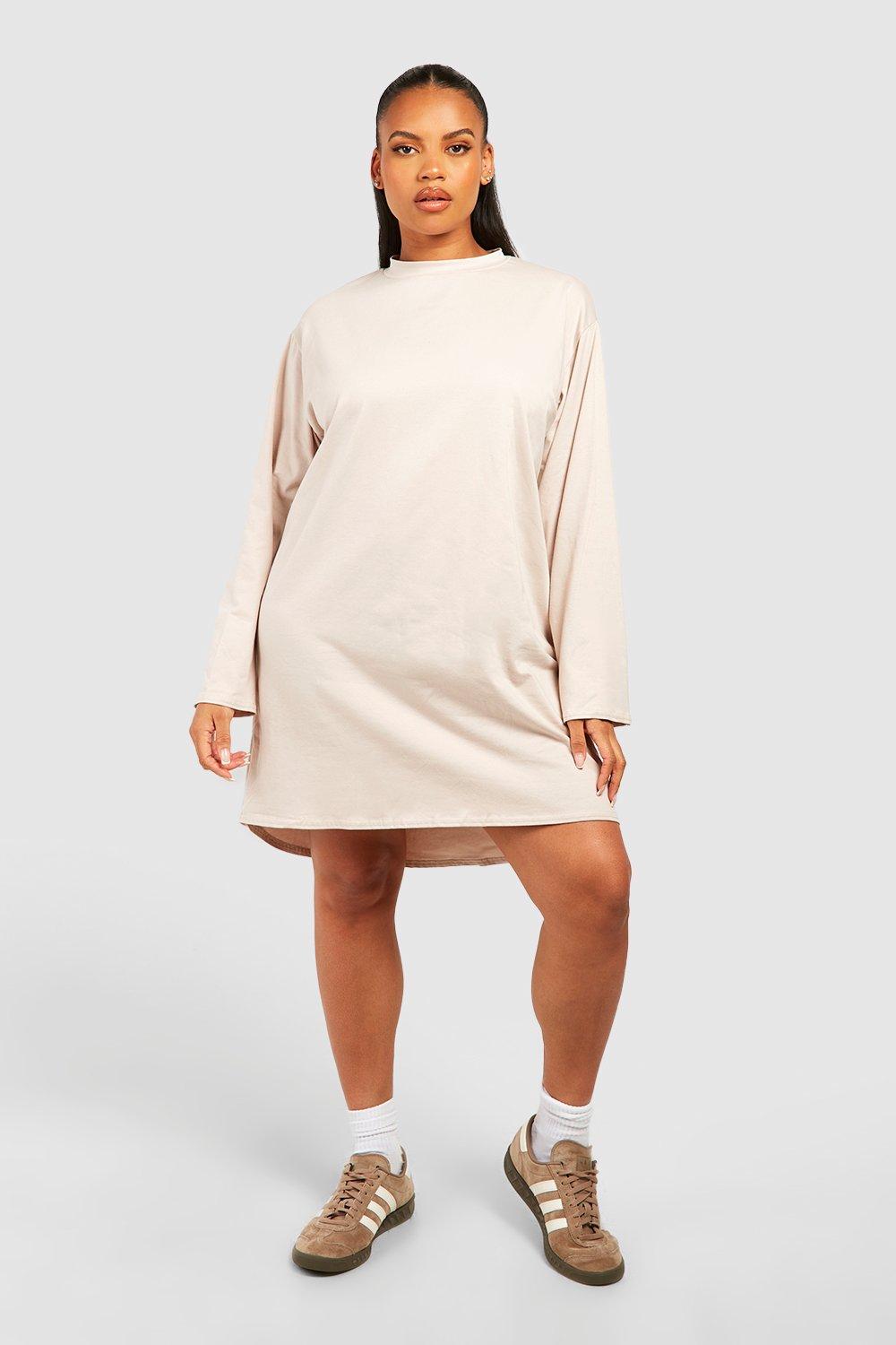 Long sleeve 2025 dip hem dress