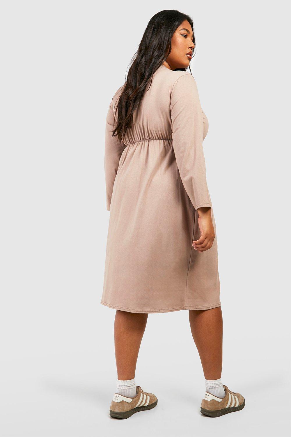 Banded waist cotton jersey dress