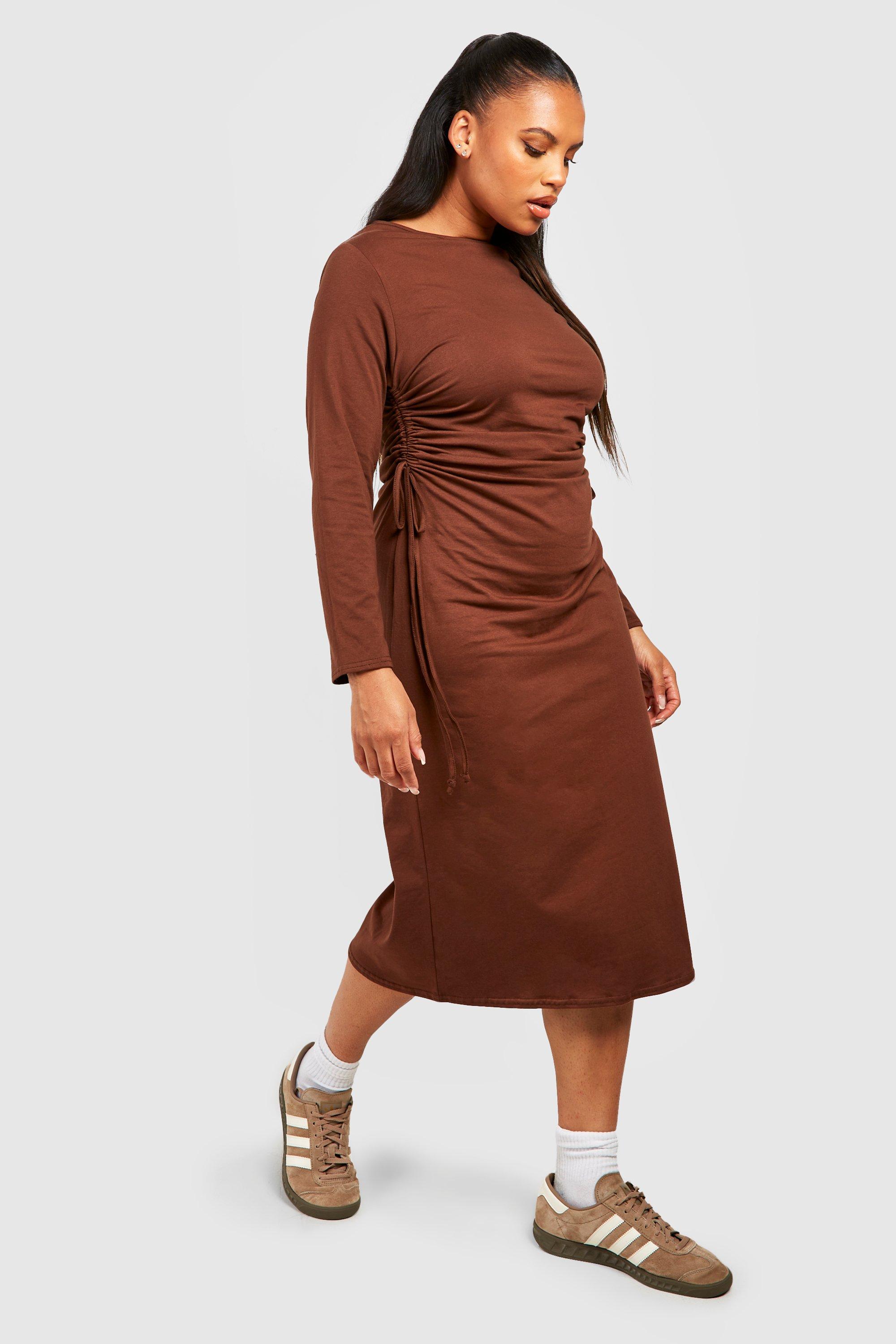 Ruched 2025 cotton dress