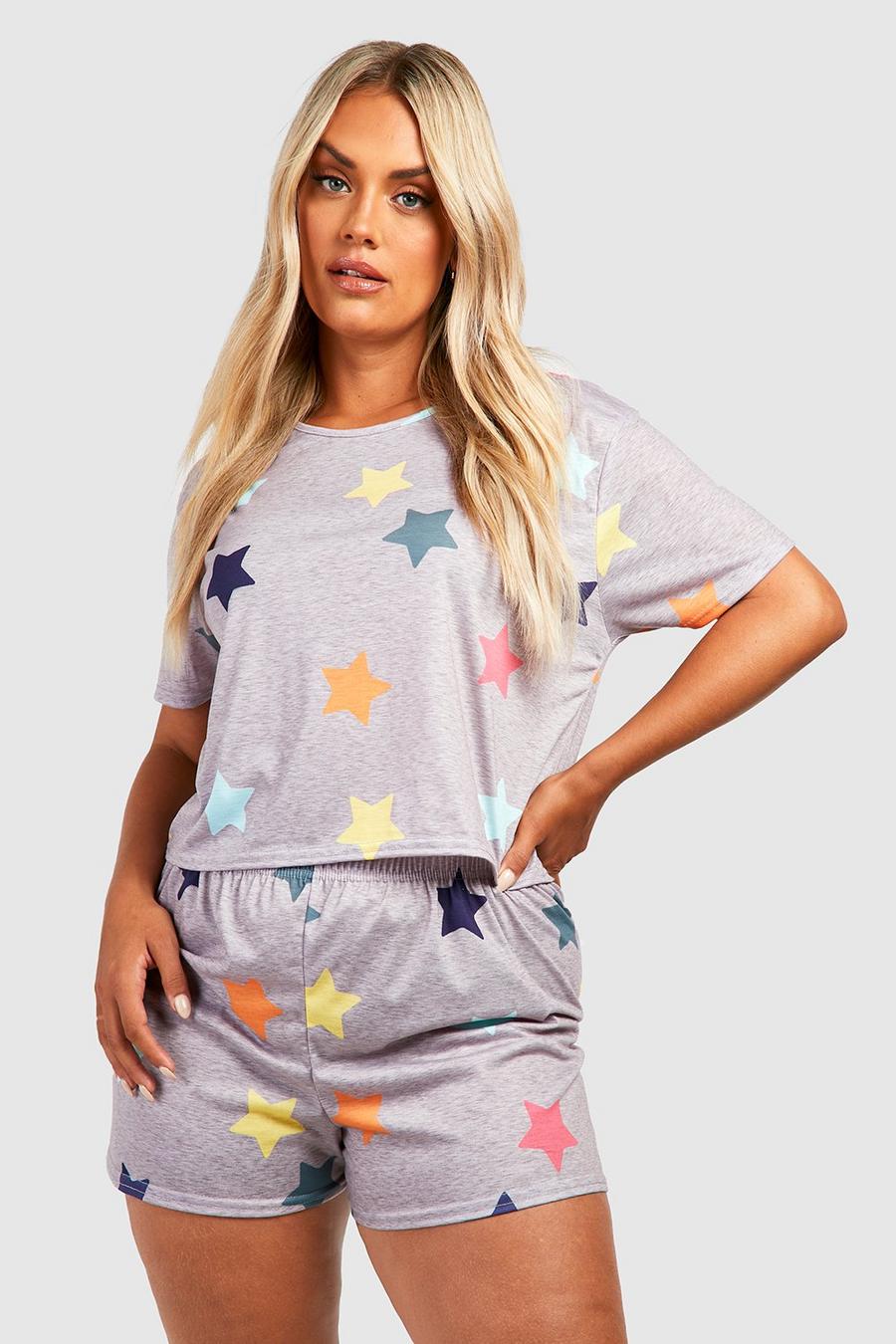 Grande taille - Pyjama imprimé étoiles, Grey