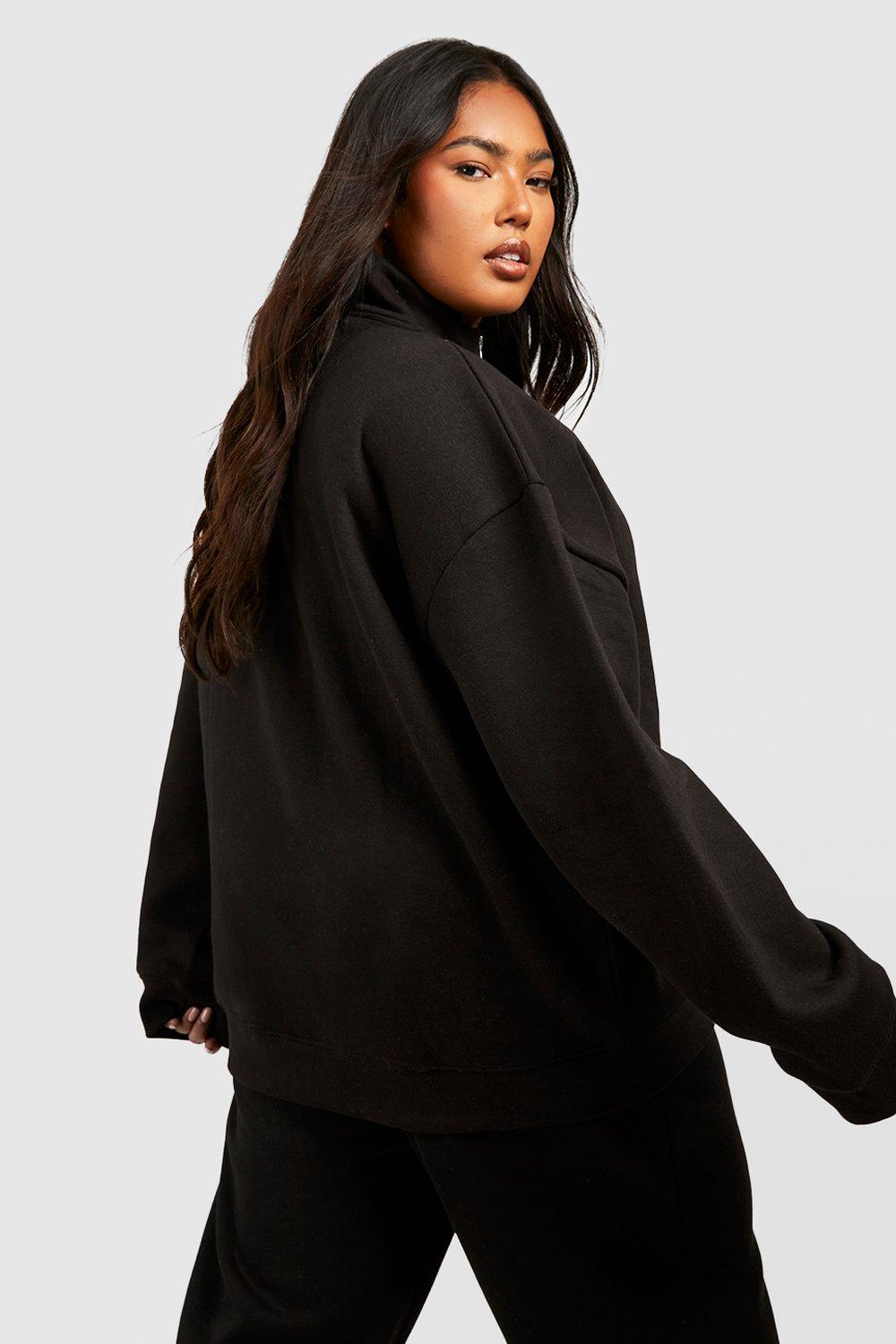 Plus Funnel Neck Zip Through Sweatshirt boohoo AU
