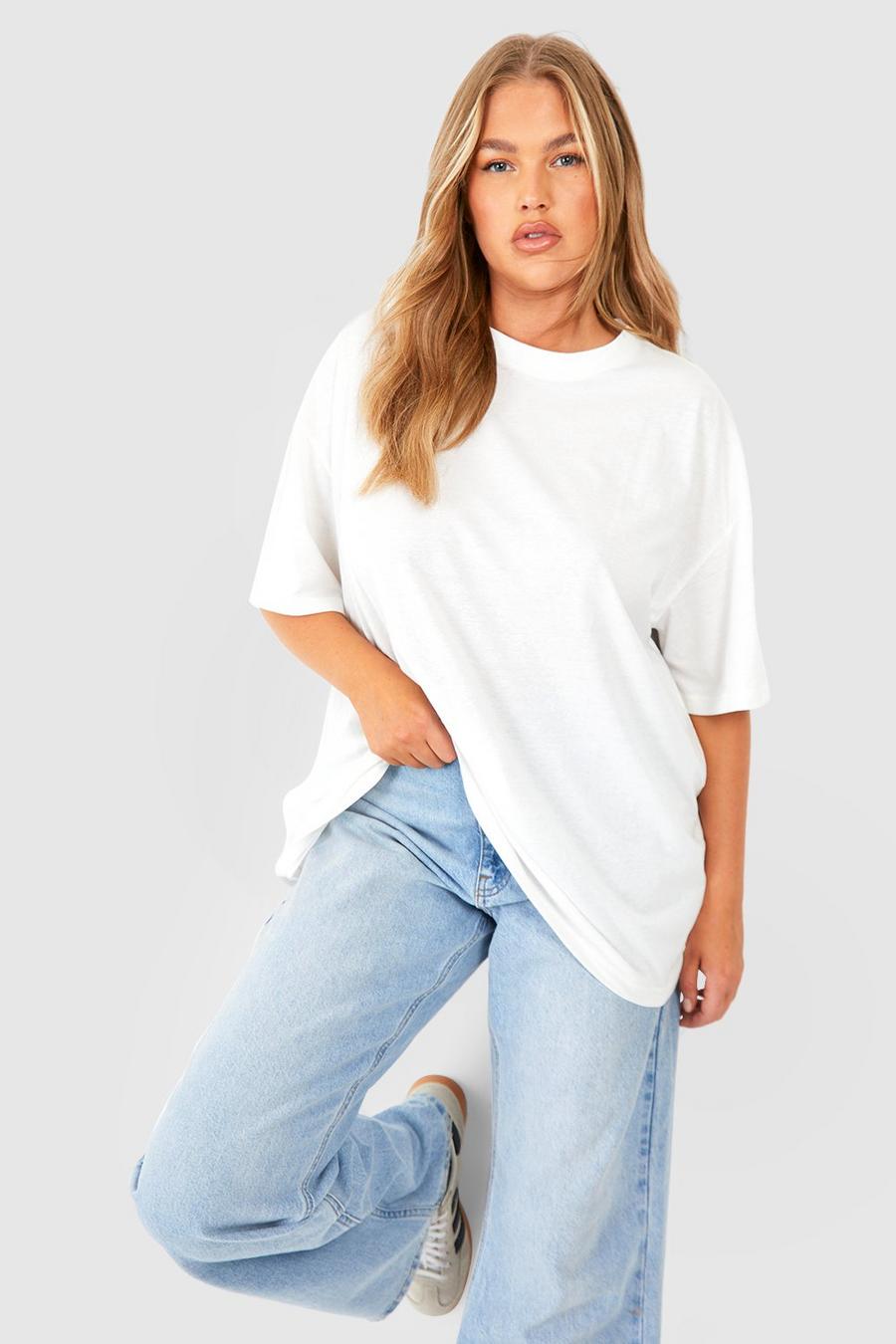 Ecru white Plus Oversized T-shirt