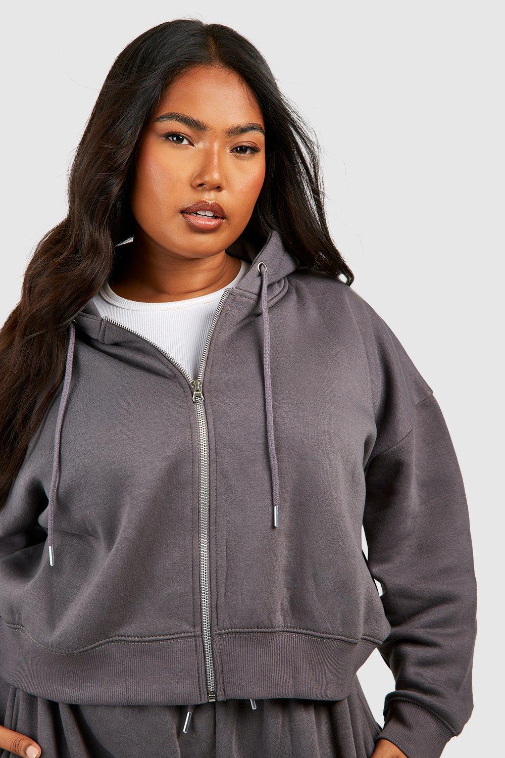 Plus size outlet zip up hoodie