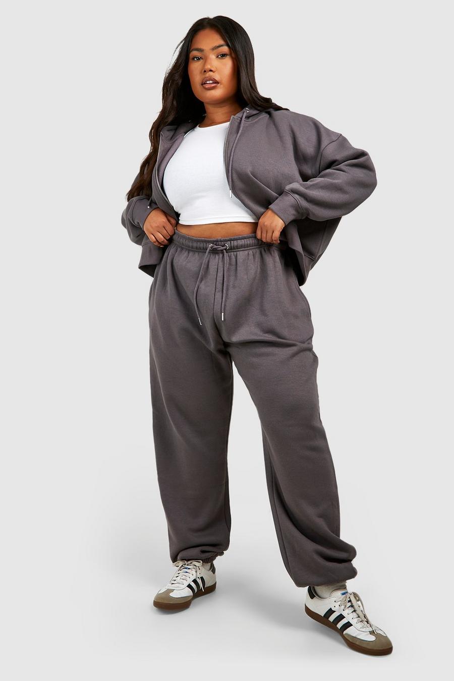 Charcoal grey Plus Oversized Cuffed Jogger