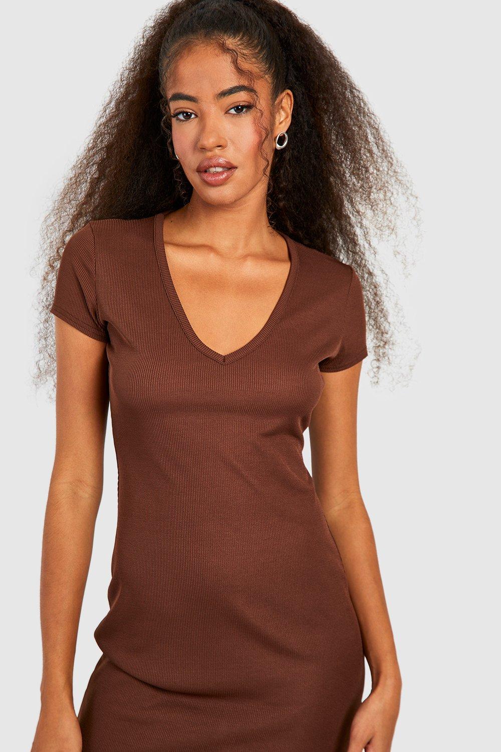 Buy Boohoo Cap Sleeves Maxi Dress In Brown