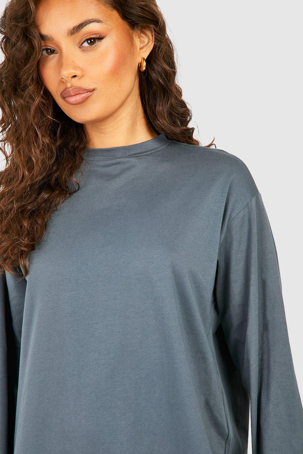 Long sleeve oversized 2024 t shirt dress