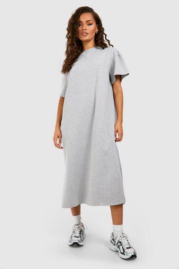 Grey Oversized Midaxi T-shirt Dress
