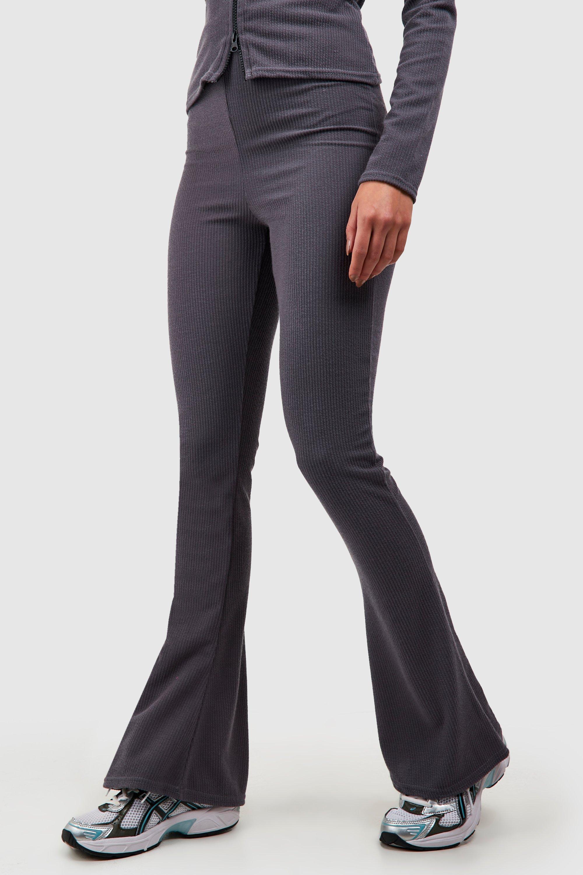 Ribbed Skinny Flared Trouser