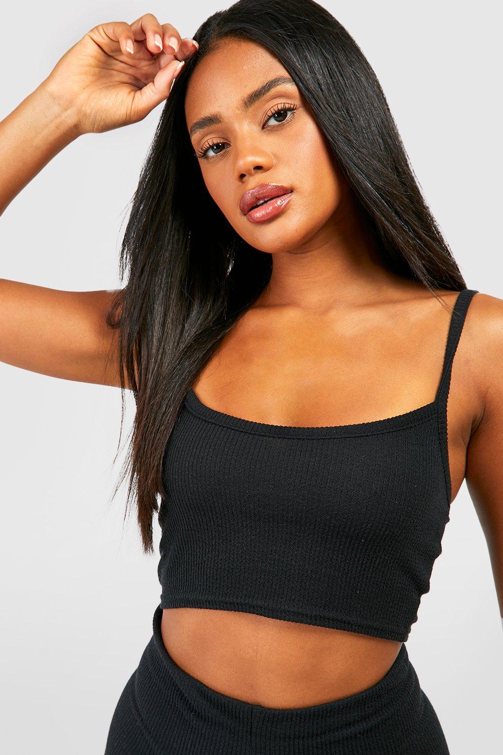 Women's Ribbed Square Neck Bralette & Shorts