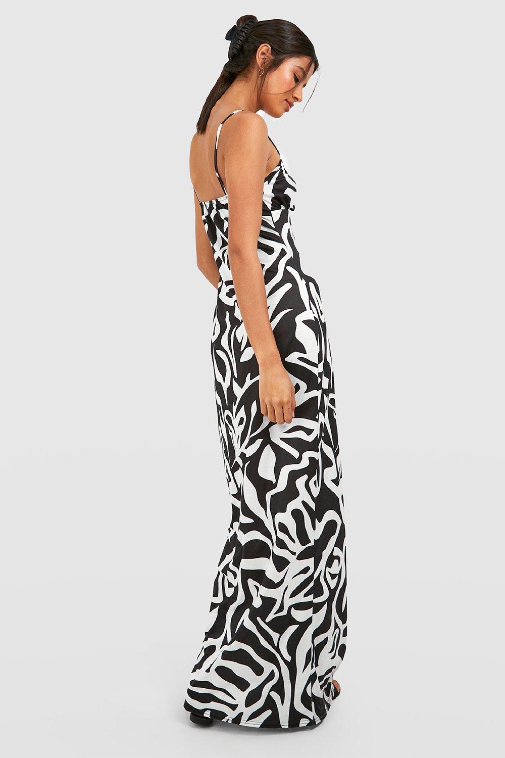 Boohoo leaf cheap print dress