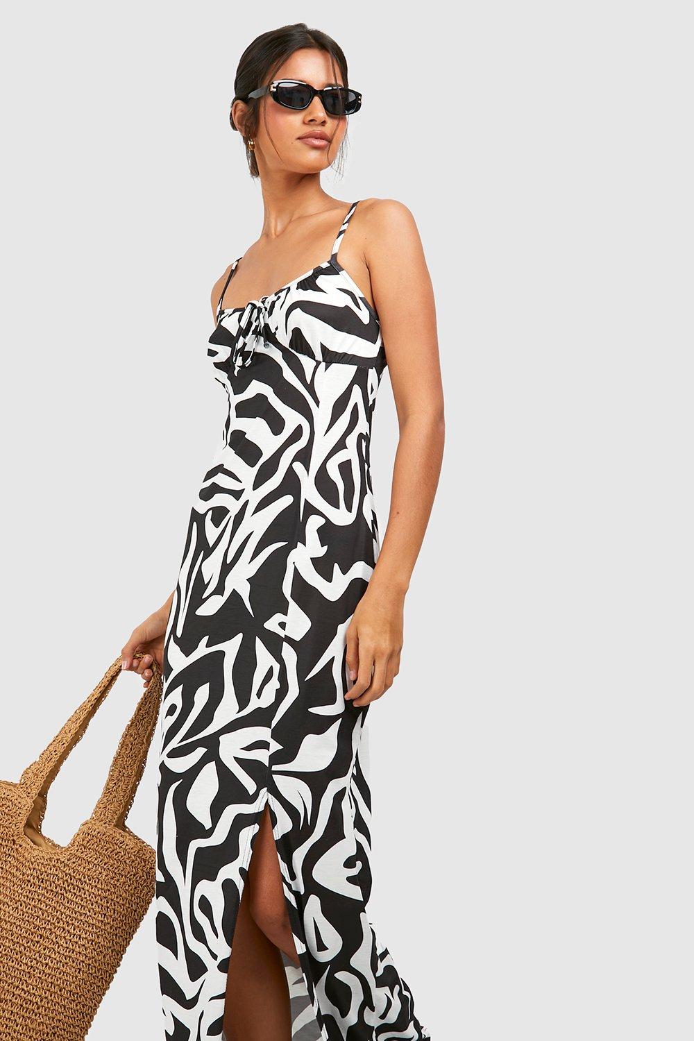 Boohoo leaf outlet print dress