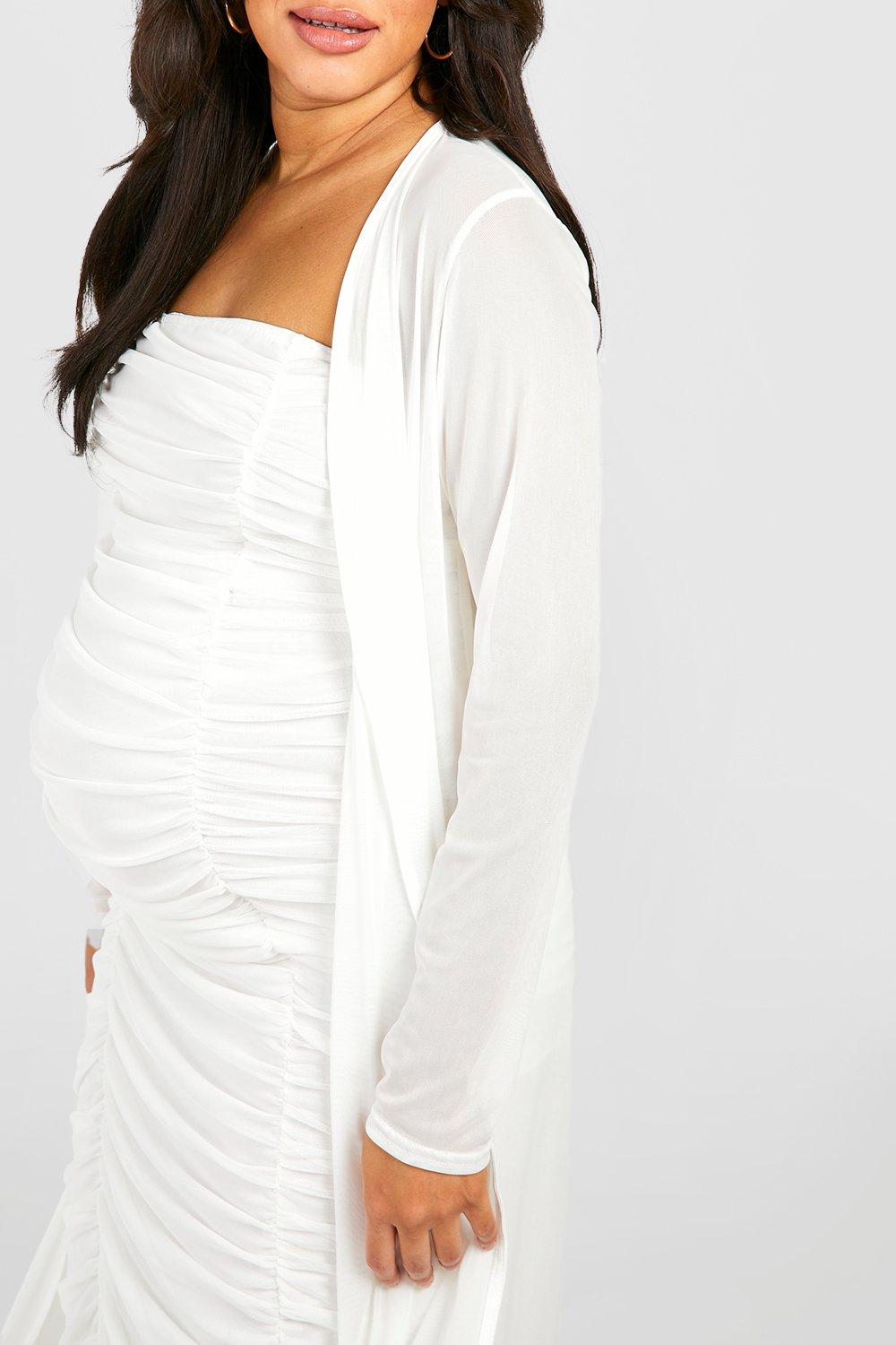 White maternity outlet dress boohoo