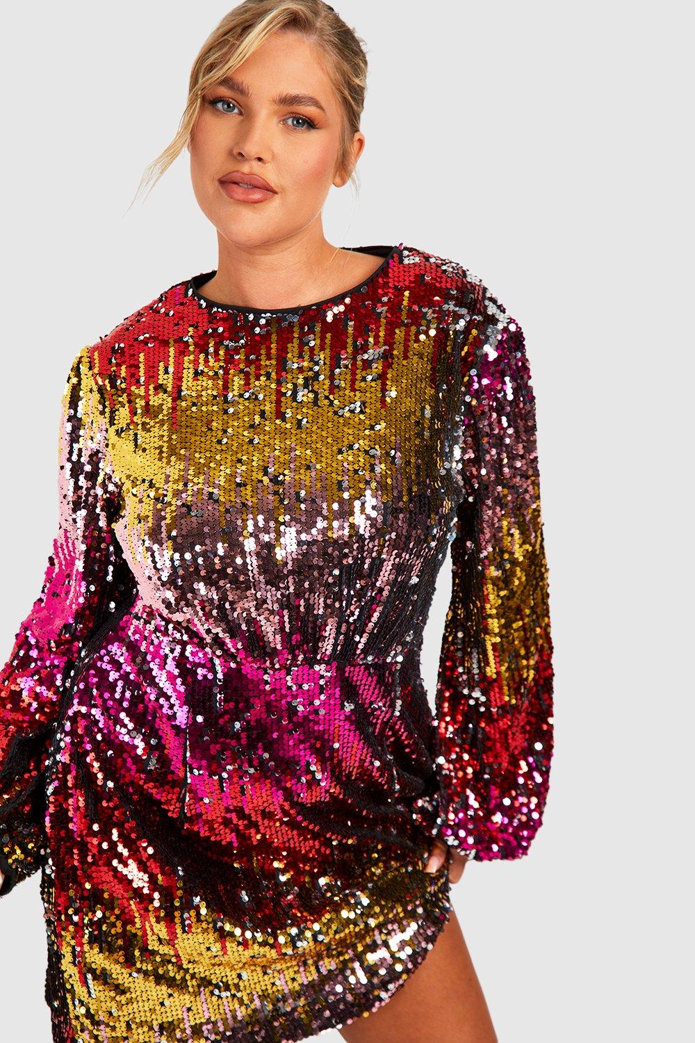 Boohoo plus clearance sequin dress