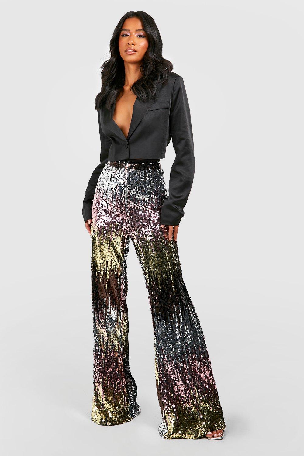 Disco White Sequin Knit Pants – Beginning Boutique US