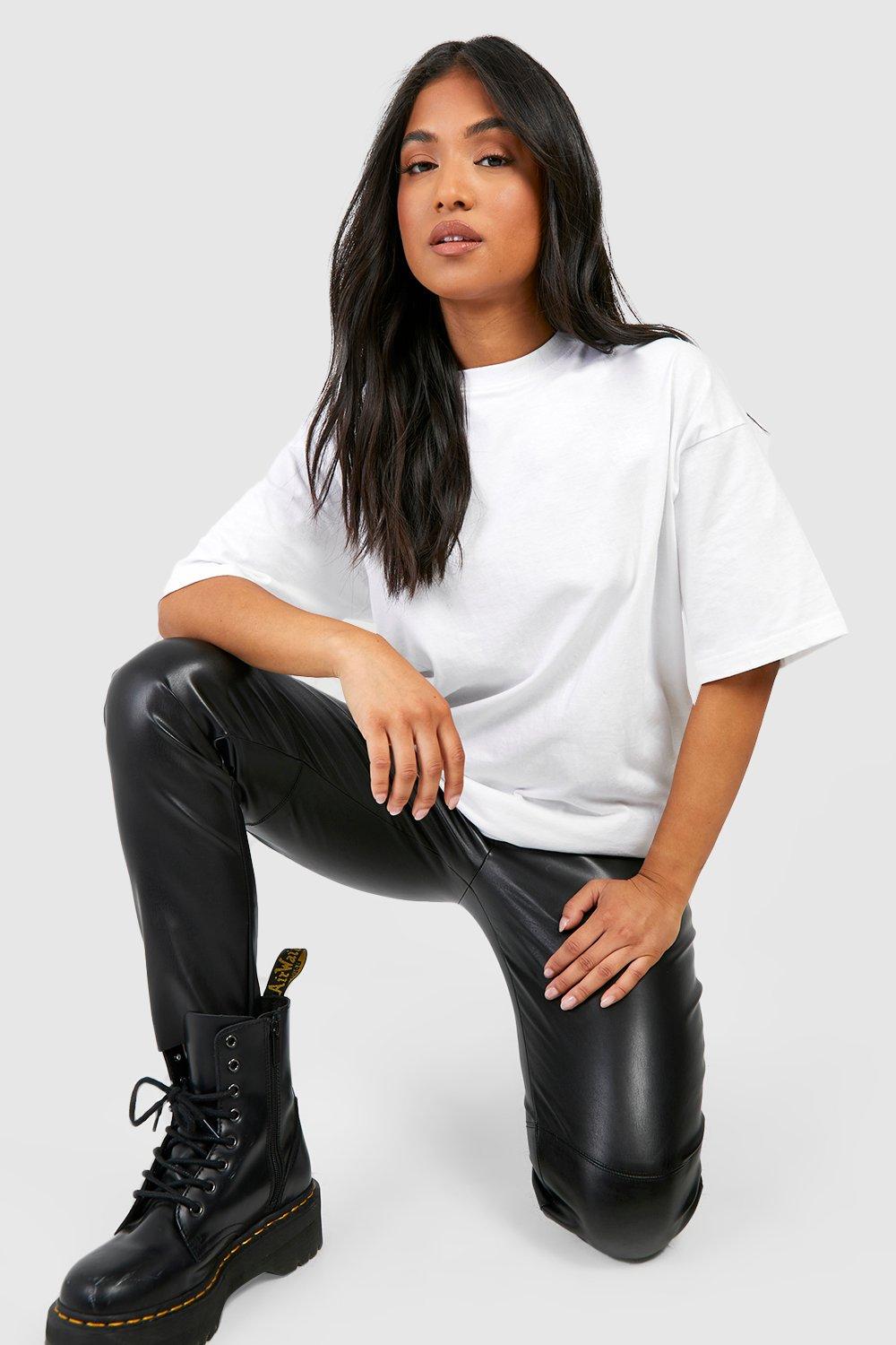 Petite skinny leather hot sale trousers