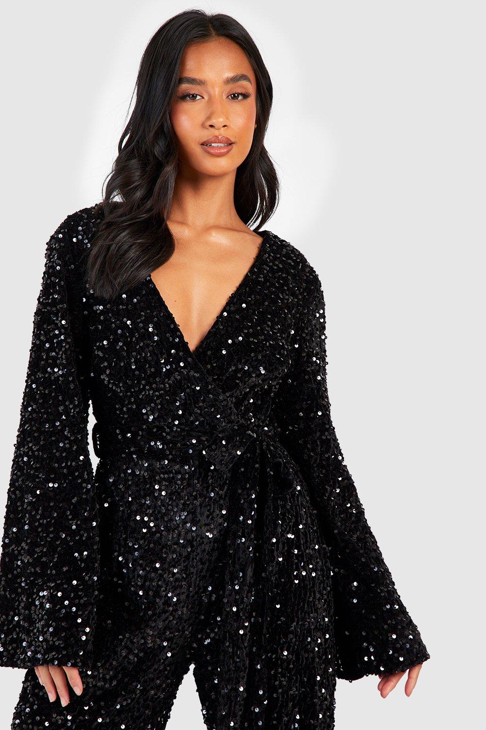 Boohoo store sequin jumpsuit