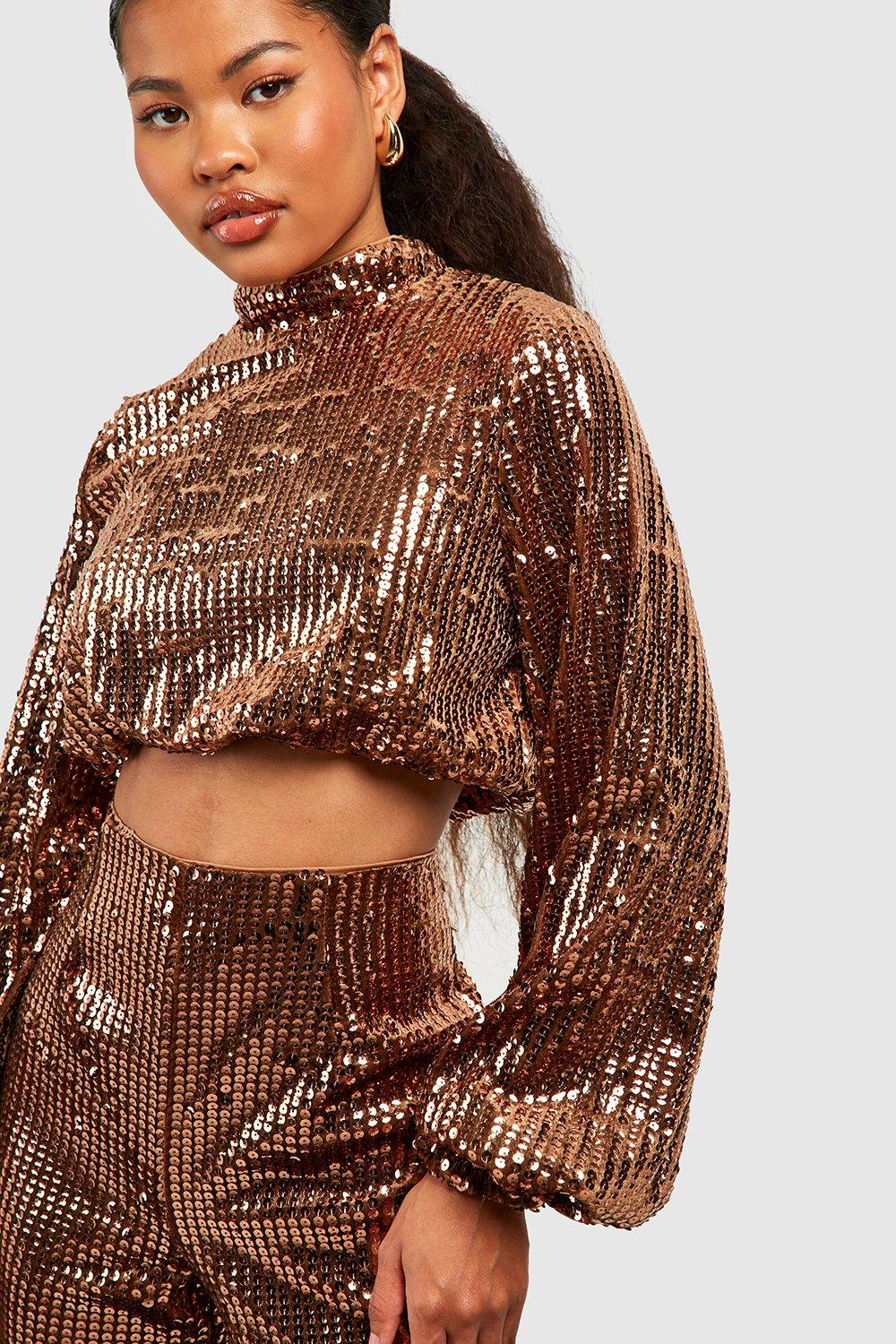 Bronze sequin top online