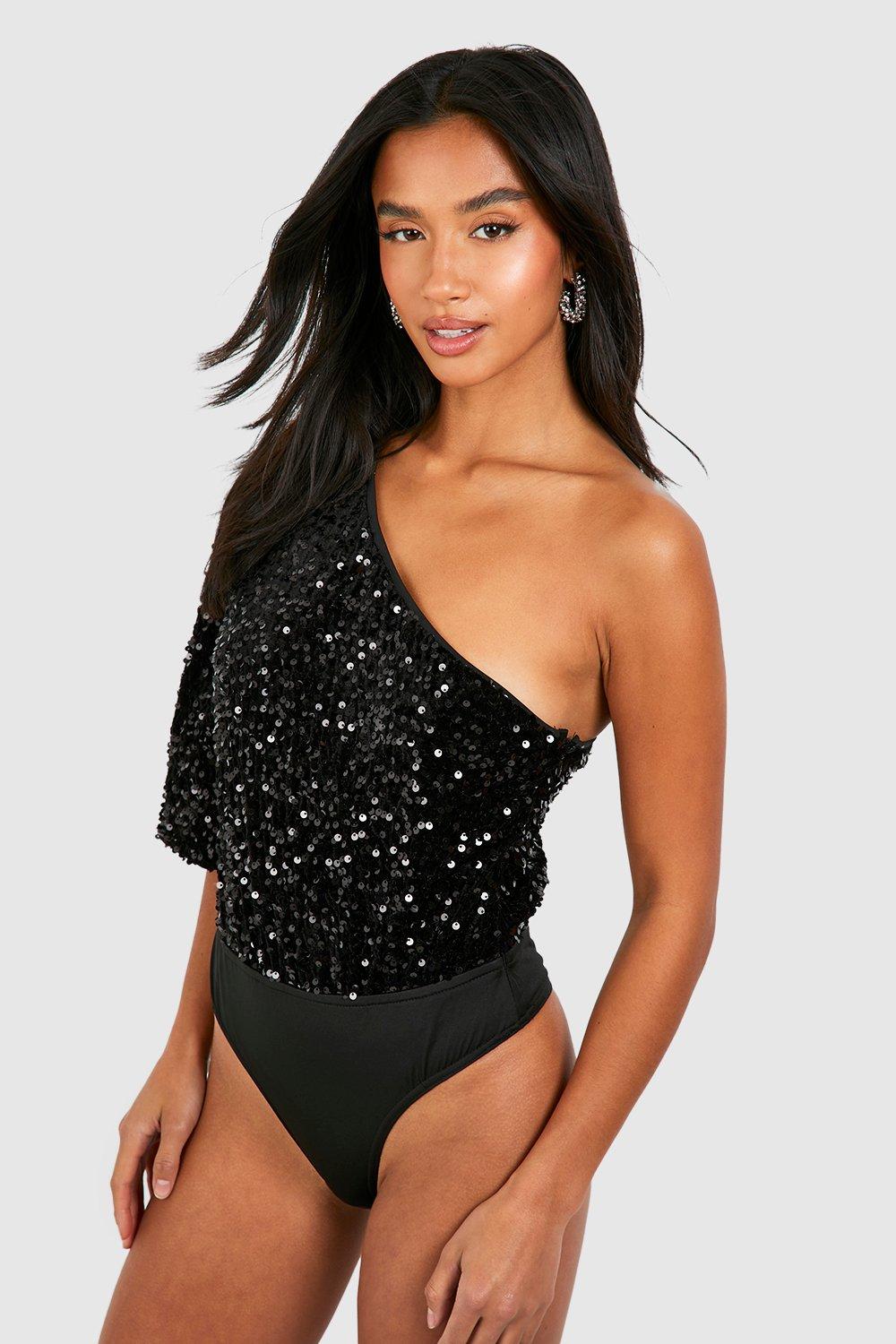 Puff Sleeve Sequin Bodysuit