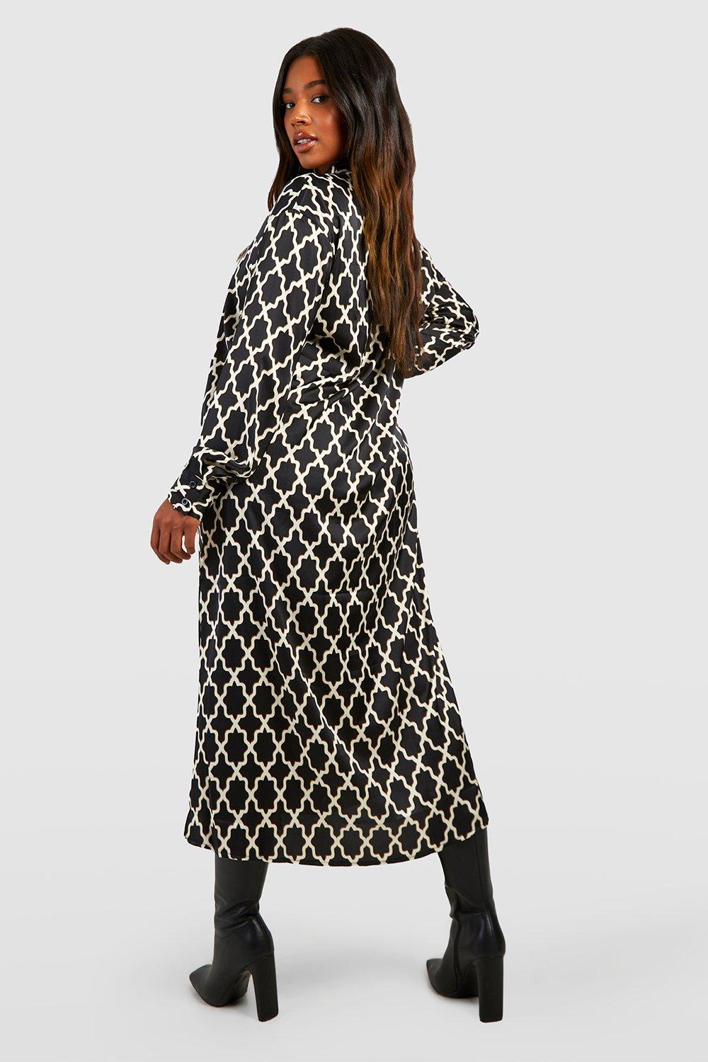Leopard print 2024 shirt dress boohoo