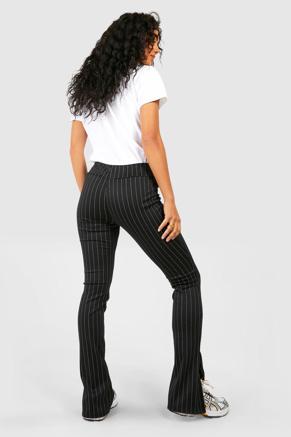 Black best sale pinstripe pants