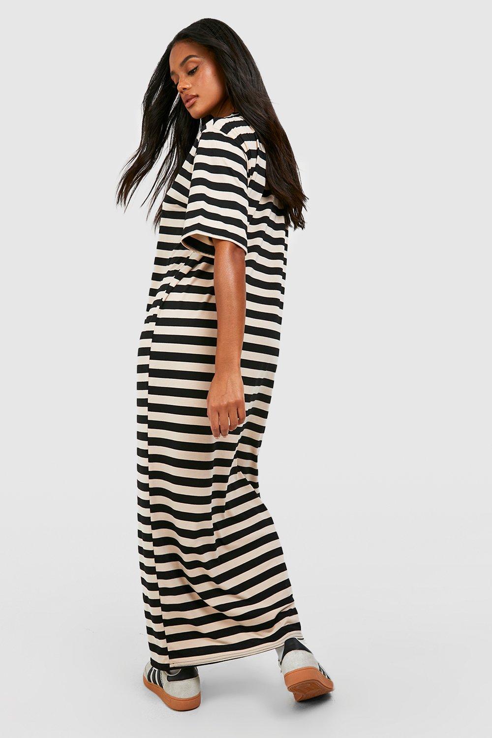 Maxi striped 2024 shirt dress