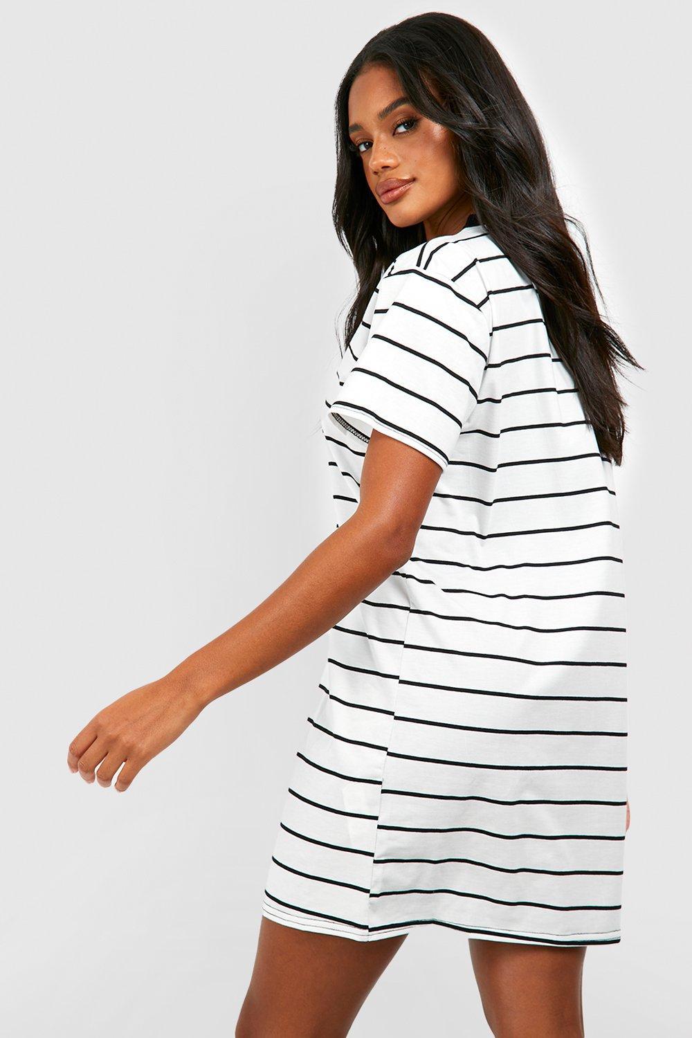 Oversized Striped T-shirt Dress