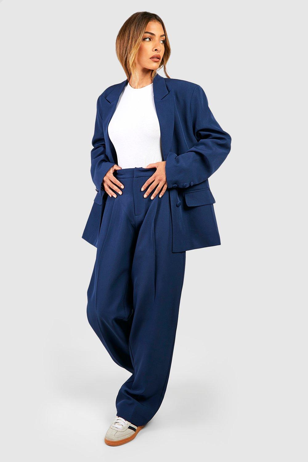 Navy blue wide clearance leg dress pants