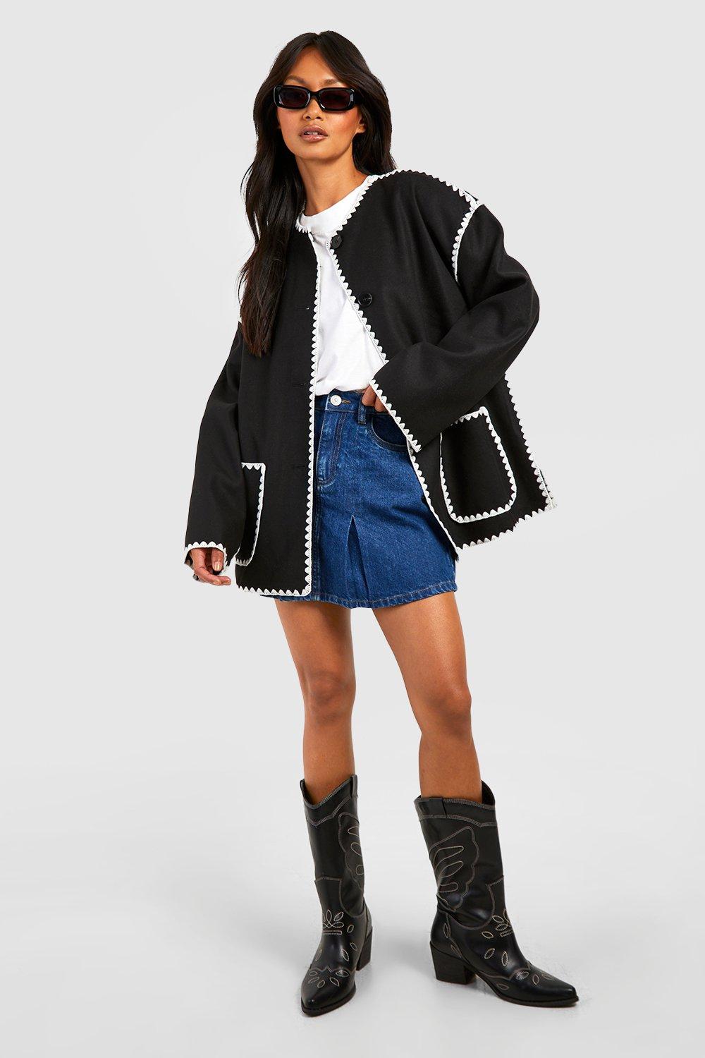 MIMI CONTRAST STITCH JACKET – Oxford Shop