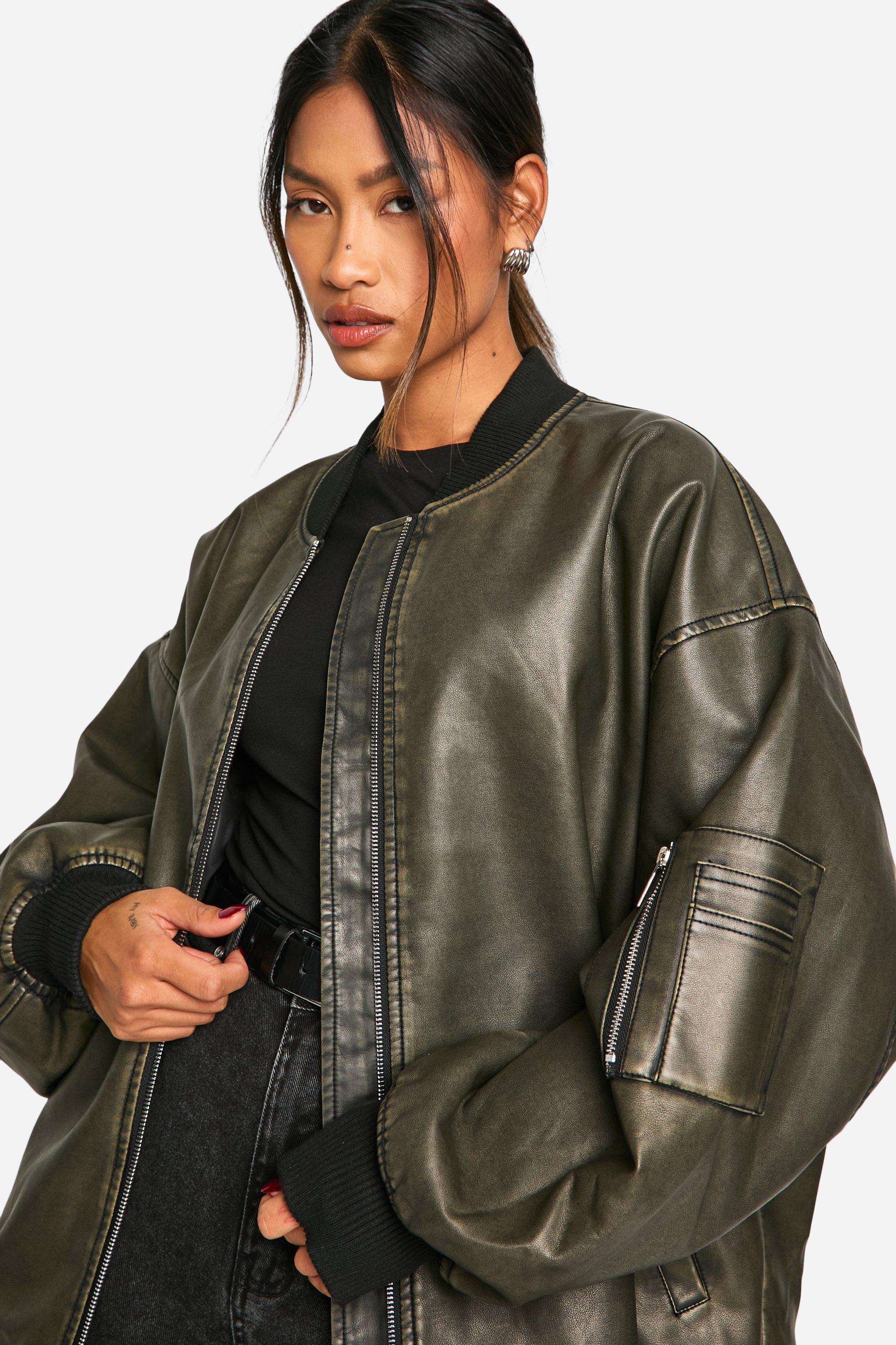 Old school leather sale bomber jacket