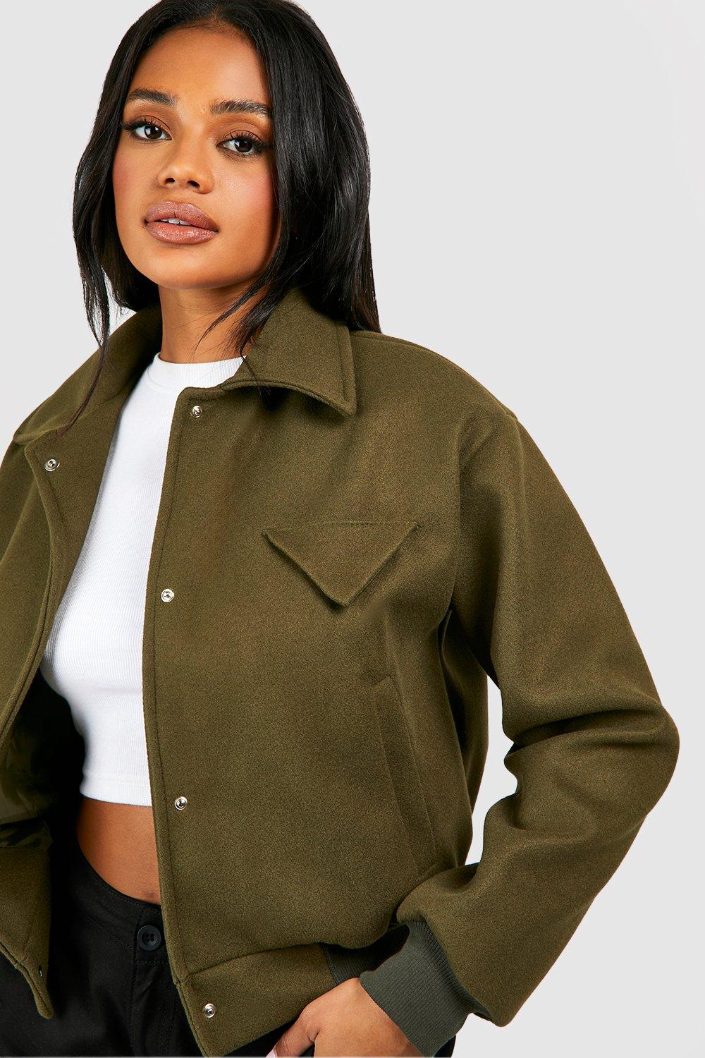 Cropped clearance jacket boohoo