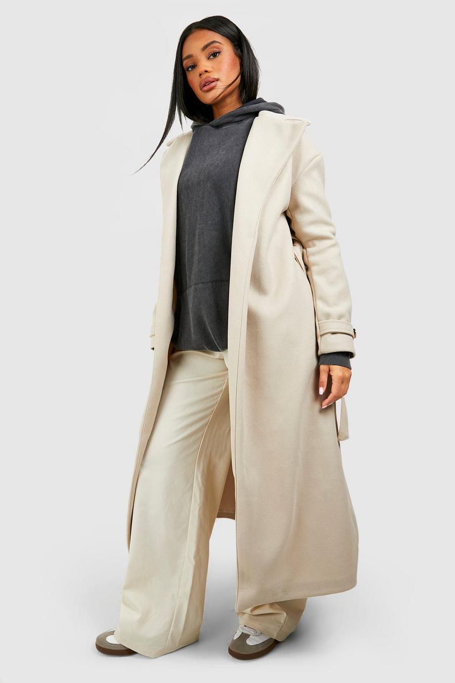 Stone Wool Look Oversized Trench Coat image number 1