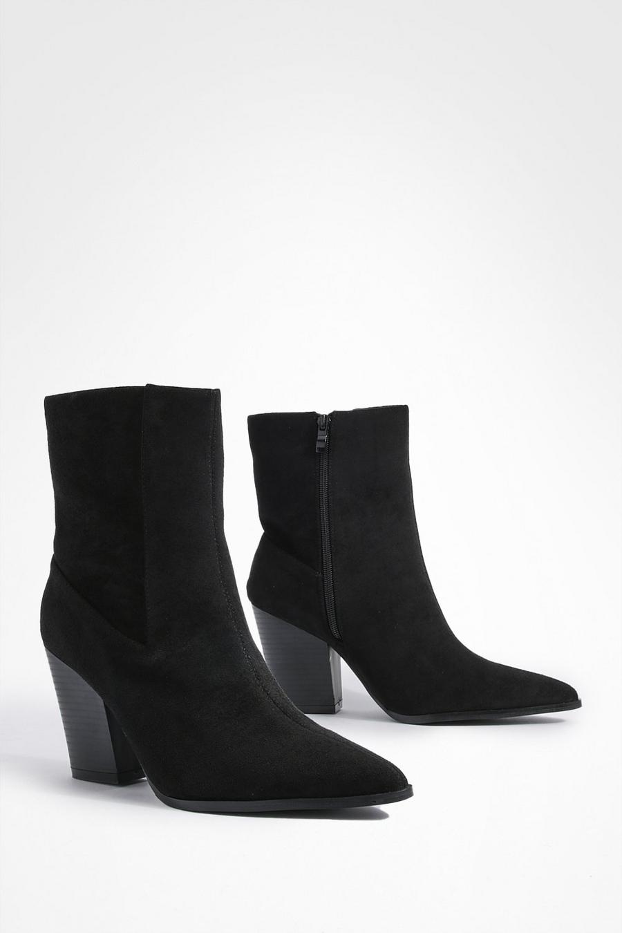 Black Cowboyboots med bred passform